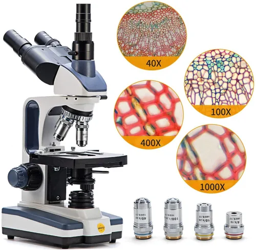 Vista 5 de Swift SW350T Microscopio Compuesto Trinocular, Magnificación 40X-2500X, Etapa Mecánica de Dos Capas, con Cámara de 5.0 mp y Software Compatible