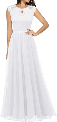 Vista 12 de Dressystar - Vestido de dama de honor, sin mangas, con cuello en V, para fiesta de boda