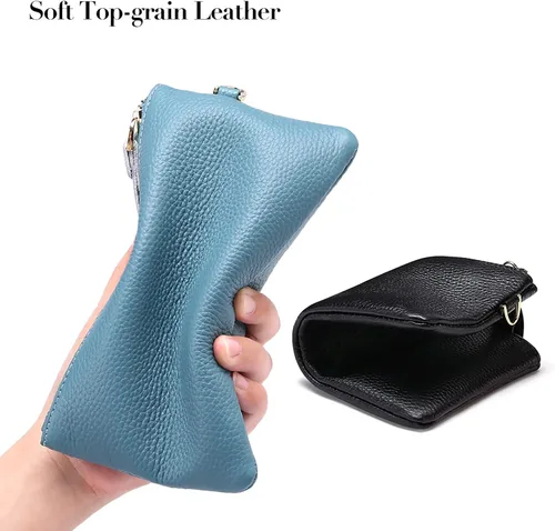 Vista 5 de Bolso de mano de piel delgada con bloqueo RFID para mujer