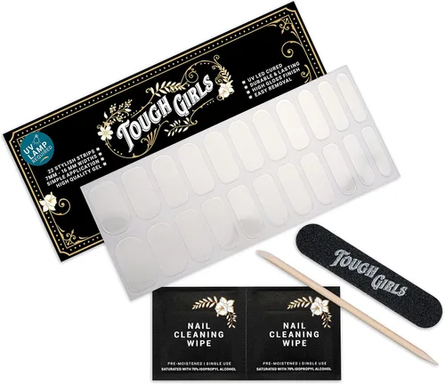 Vista 16 de TOUGH GIRLS 22 tiras de esmalte de uñas de gel semicuradas prémium con accesorios de aplicación (borgoña)