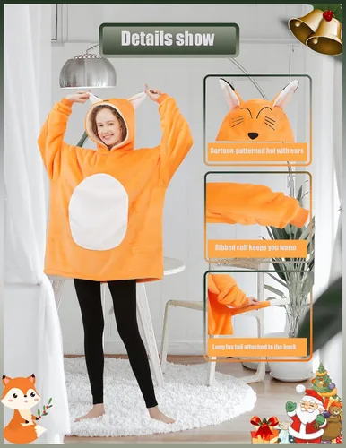 Vista 3 de Lovemonster Pijama unisex de animales para cosplay de animales, acogedor suéter de franela Sherpa para adultos, disfraz de Navidad y Halloween