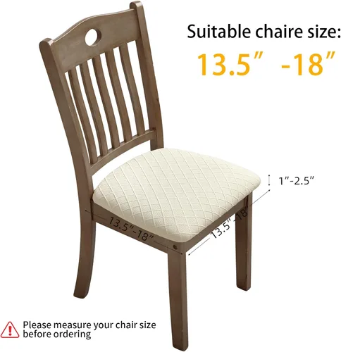 Vista 3 de YISUN Fundas elásticas para asiento de silla de comedor, fundas de asiento extraíbles y lavables para asiento de cocina, fundas de cojín protectoras
