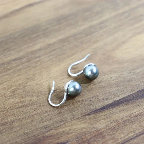 Vista 6 de NONNYL Gift for Wife Tahitian Black&Freshwater Cultured-Pearl-Earrings-Gifts for Women- Wedding Birthday Anniversary-Mom Her Mothers Day Valentines