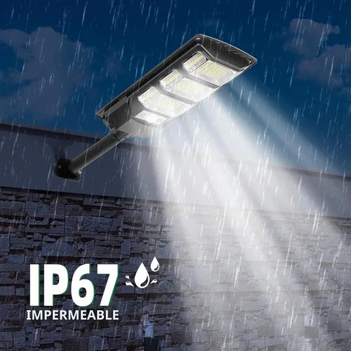 Vista 7 de FOWSEEK 4 unidades de luces solares de inundación para exteriores, luces solares impermeables para exteriores con control remoto, luces de sensor