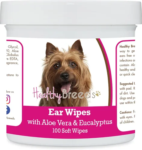 Vista 112 de Healthy Breeds Affenpinscher Toallitas de limpieza de oídos con aloe y eucalipto para perros, 100