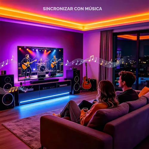 Vista 2 de MIWISE Tira de luces LED RGB COB 9.84 pies/3m, tira de luz de cambio de color regulable DC24V, compatible con Alexa/Google Assistant/Tuya, cinta