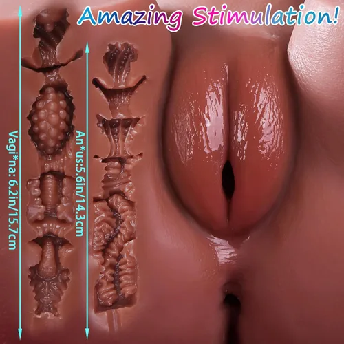 Vista 4 de Muñeca sexual realista para hombres, masturbador masculino de coño de bolsillo anal virgen con vagina virgen apretada y anal, juguete sexual