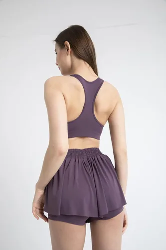 Vista 3 de Falda de tenis para correr, 2 en 1 para entrenamiento, pantalones cortos atléticos, faldas de patinador, falda de golf, cintura alta
