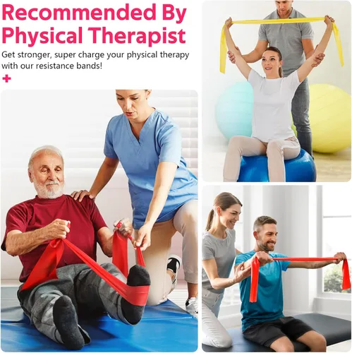 Vista 4 de Bandas de resistencia para entrenamiento, bandas de ejercicio para terapia física, estiramiento, recuperación, pilates, rehabilitación