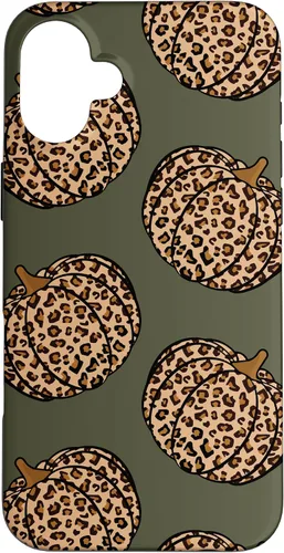 Vista 23 de Leopard Pumpkin Fall Autumn Olive Green Case for iPhone 17