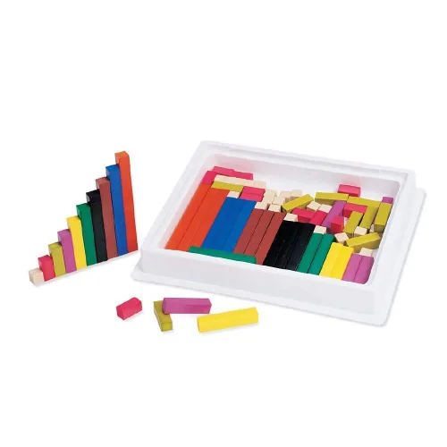 Vista 6 de ETA hand2mind - Juego introductorio de regletas de Cuisenaire de madera con charola (juego de 74 regletas)