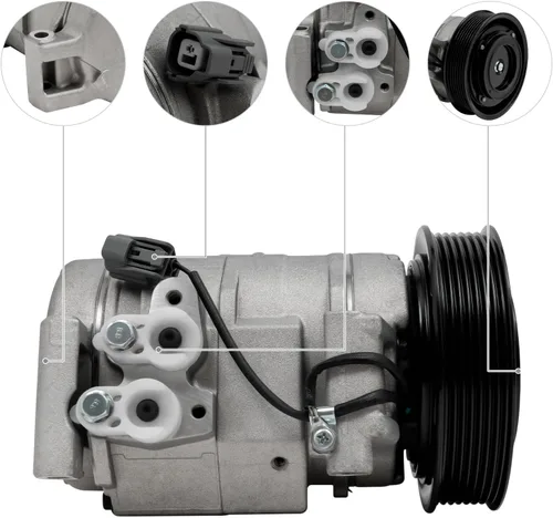 Vista 2 de Compresor de CA y embrague CO 28003C para 2003-2007 Hon-da Accord 2.4L 38810RAAA01 Fast Cooling AC Compressor with Clutch Replace for CO