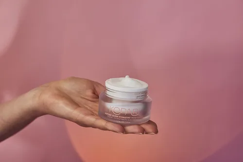 Vista 4 de Kopari Peptide Glow - Crema hidratante facial hidratante Ácido hialurónico, crema ligera de coco vegano para uso diario, piel suave, combate
