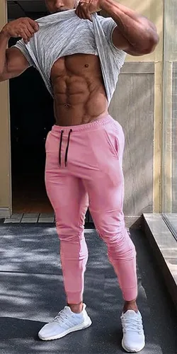 Vista 4 de EVERWORTH Pantalones deportivos para hombre, pantalones deportivos ajustados para hombre, pantalones cónicos para gimnasio, correr, entrenamiento