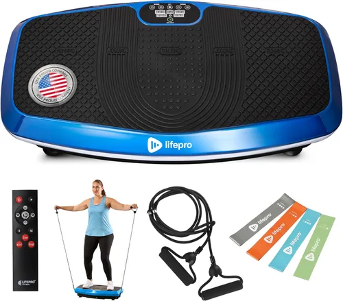 Vista 9 de Lifepro Vibration Plate Exercise Machine for Lymphatic Drainage — Whole Body Vibration Platform with Resistance Bands for Home Workout — Low-Impact
