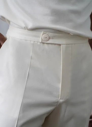 Vista 7 de Know Me - Camisa polo de manga corta para hombre y pantalones acampanados ajustados con patrón de costura, código de diseño ME2035, tallas