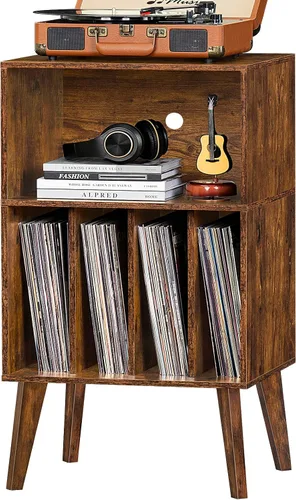 Vista 31 de Lerliuo - Soporte para tocadiscos, soporte para tocadiscos negro con capacidad para hasta 160 álbumes