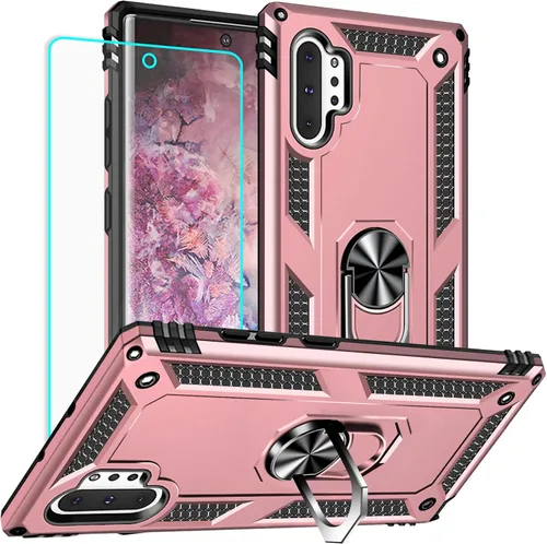 Vista 14 de Funda para Samsung Galaxy Note 10 Plus con protector de pantalla: [probada contra caídas de grado militar] Soporte de anillo a prueba de golpes