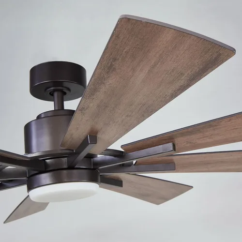 Vista 8 de Ventiladores de techo con luces y control remoto, ventilador de techo de granja de 60 pulgadas con luz para dormitorio, sala de estar, ventiladores