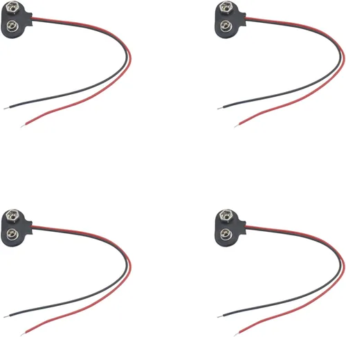 Vista 7 de 4 unids 9V Batería Snap a PH 2.0 Cable T Tipo 9V Clip de batería Conector con 5.9 in Cable de plomo