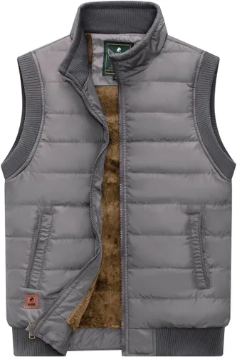 Vista 17 de Msmsse Chalecos de Abrigo para Hombre Chalecos de Invierno Acolchados con Relleno Chaleco Gilet Cuello Levantado Chaleco Puffer Cálido 01 Verde
