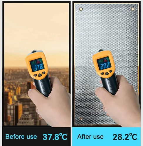Vista 3 de Película de protección solar para ventana, barrera reflectante de calor radiante de doble cara, escudo de aislamiento térmico, película opaca total