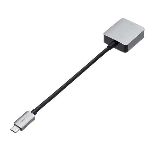 Vista 5 de Amazon Basics Adaptador USB 3.1 tipo C a VGA de aluminio, gris, 1.65 x 1.38 x 0.63 pulgadas