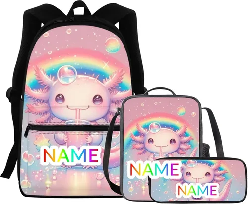 Vista 62 de FOR U DESIGNS Fuego baloncesto impreso niños escuela mochilas viaje mochila libro bolsa