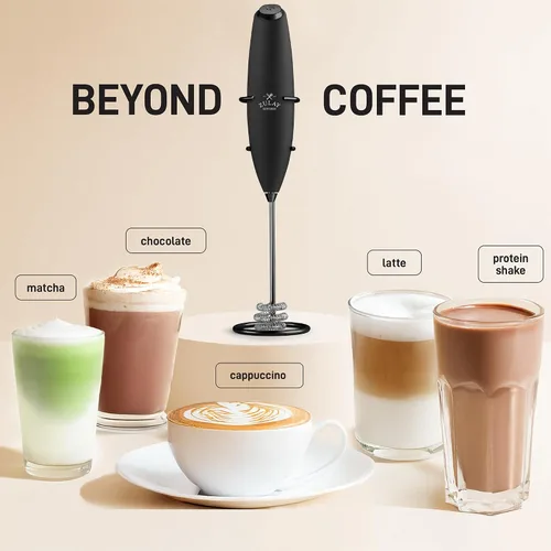 Vista 92 de Zulay Milk Boss Espumador de leche potente manual, hace espuma para latte, batidor para mezclar bebidas, café, miniespumador para capuchino, frappé
