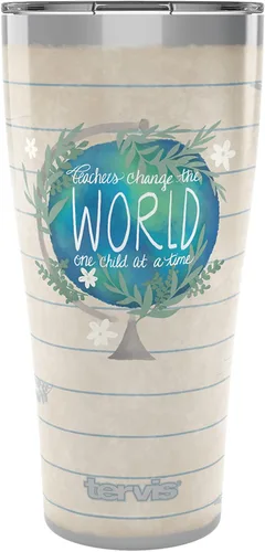 Vista 11 de Tervis Traveler Teachers Change The World - Vaso con triple aislamiento térmico para viaje mantiene las bebidas frías y calientes, 20 onzas, acero