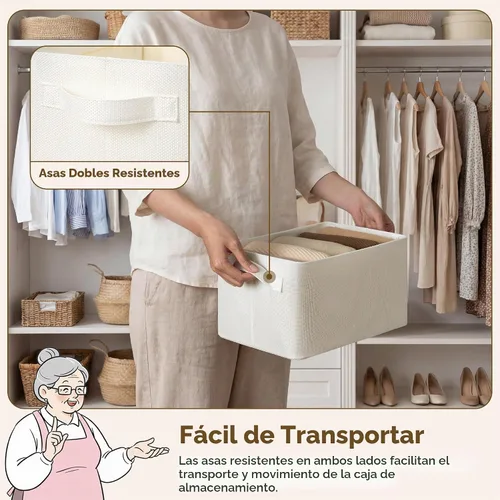 Vista 3 de GRANNY SAYS Contenedores de almacenamiento para armario, cesta de Beige