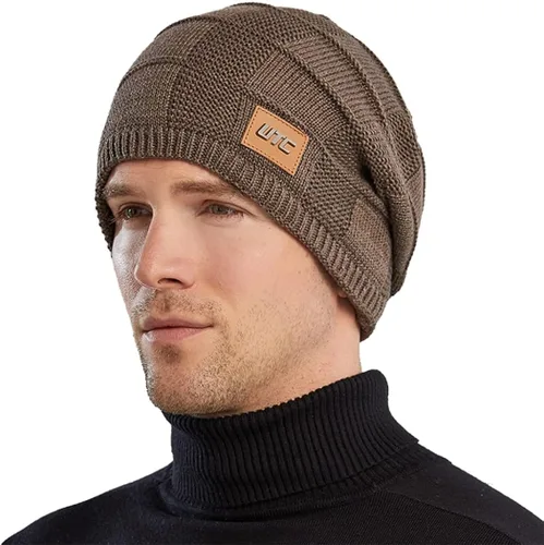 Vista 8 de Tillonetiy Mens Beanie Hat Winter Hat - Casual Knit Skull Hat Warm Thick Fleece Socks Hat Womens Beanie Hat