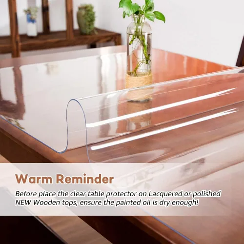 Vista 3 de RostiKong Protector de Mesa Transparente 14x24 Pulgadas Alfombrilla de Escritorio de Vinilo Secante Encima de Escritorios Protector de Mesa de PVC