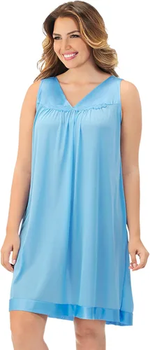 Vista 11 de Exquisite Form Women's 30107 Nylon Tricot Sleeveless Short Knee Length Nightgown Amaranto