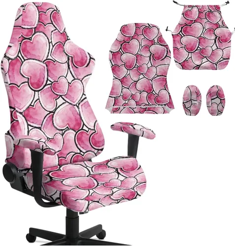 Vista 13 de Heart Gaming Chair Cover for Desk Chair Stretchy Armrest Covers Washable Ergonomic Office Seat Cover Dustproof Gaming Chairs Easy to Fit Home Office