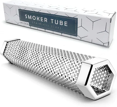 Vista 7 de Tubo de humo – Tubo de humo de 12 pulgadas para parrilla de pellets de 5 horas de humo, tubo de ahumador de pellets de acero inoxidable para todas