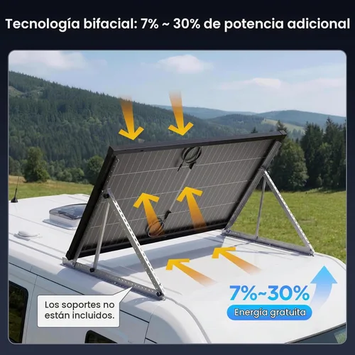 Vista 5 de 210W N-Type 16BB Bifacial Solar Panel, Vmp 34.2V for 24V Systems