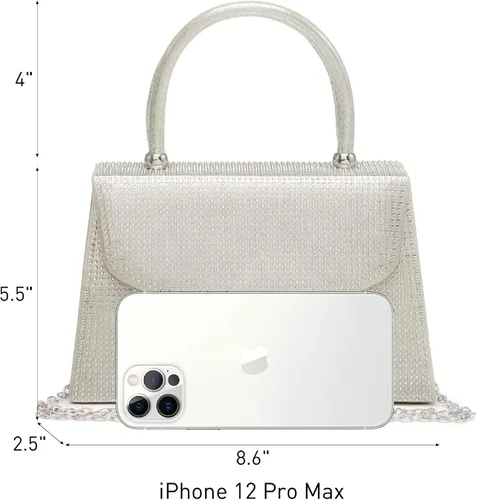 Vista 4 de Dasein Bolso de noche para mujer, embragues de fiesta, bolsos de boda, cóctel, baile de graduación, bolsos con purpurina esmerilada