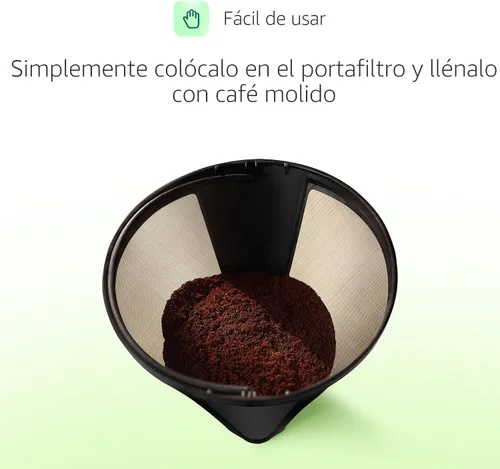 Vista 5 de Paquete de 1 filtro de café de cono permanente reutilizables #4 – Compatible con cafeteras Cuisinart de 10 a 14 tazas (DCC-3200, DCC-1200, DCC-3400)