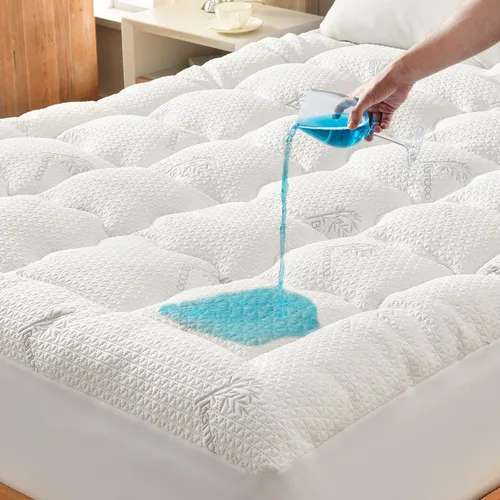 Vista 8 de Cubrecolchón prémium 100% impermeable tamaño individual, transpirable, protector de cama de rayón de bambú, funda de sábana de bolsillo profundo