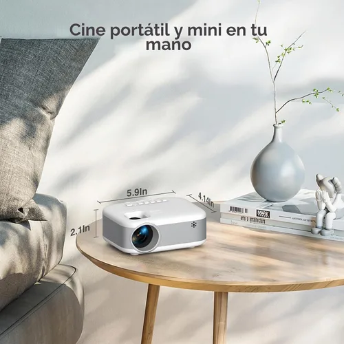 Vista 2 de [Usado] PANSEBA Mini proyector, proyector HD 1080P actualizado 2025, proyector portátil con Bluetooth, proyector de películas compatible