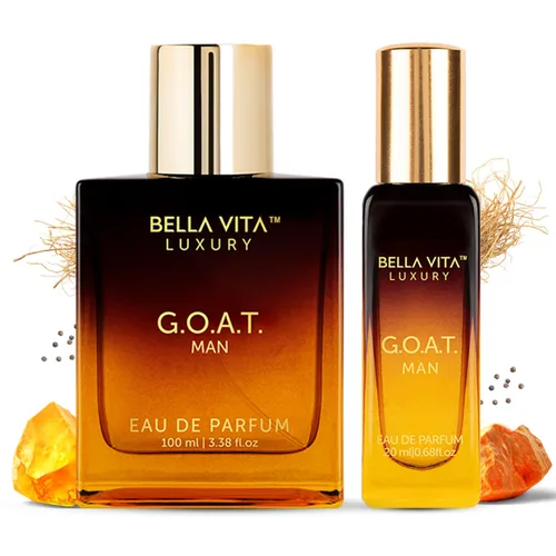 Vista 2 de BellaVita Luxury G.O.A.T. - Perfume para hombre con bergamota, lavanda y pachulí oriental Perfume refrescante para hombre durante todo el día