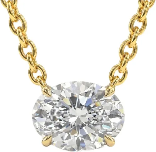 Vista 29 de La Joya 1/2-2 CT Lab Grown Diamond Necklace 14K White Gold Multi Shape Oro blanco