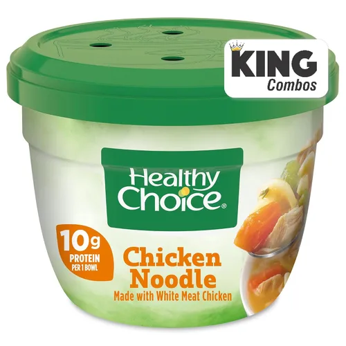 Vista 4 de Healthy Choice - Sopa de fideos con pollo, tazón para microondas, 14 onzas + King Combo QR Code paquete de (2)