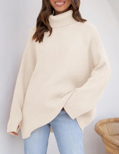 Vista 3 de ZESICA Women's 2024 Winter Sweaters Oversized Turtleneck Long Sleeve Chunky Knitted Pullover Sweater Jumper Tops