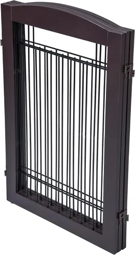 Vista 7 de Spirich Puerta de alambre independiente para mascotas, 30 pulgadas de alto, para casas, puertas, escaleras, valla de seguridad para cachorros