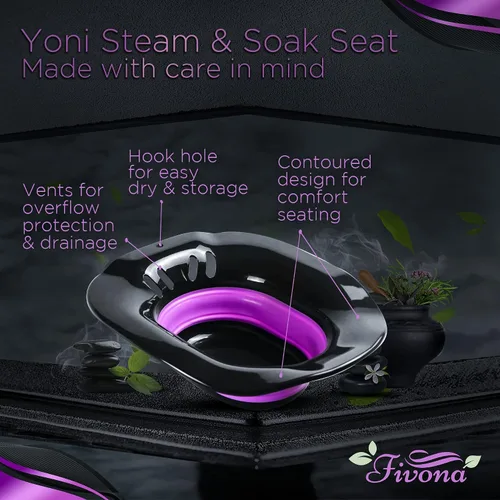 Vista 6 de Fivona Asiento de vapor plegable Yoni para baño de vapor en V y baño sentado, línea negra especial sobre el inodoro, spa perineal para el cuidado
