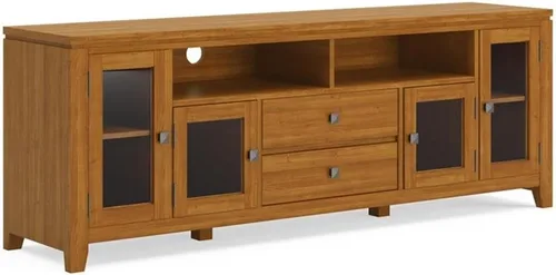 Vista 15 de Soporte Cosmopolitan de SIMPLIHOME de madera maciza negra de 48 pulgadas para televisores de hasta 50 pulgadas de ancho