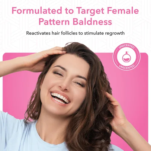 Vista 6 de Hair Regen Minoxidil Foam para mujeres 5% - Tratamiento de crecimiento del cabello para mujer - Minoxidil espumoso tópico para mujeres - Ideal