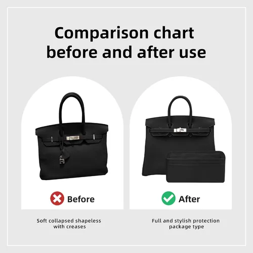 Vista 4 de DGAZ Organizador de bolso, sedoso y suave, seda, bolso de mano de lujo en moldeadores de bolsa, para mujer, se adapta a bolsas Birkin 25303540